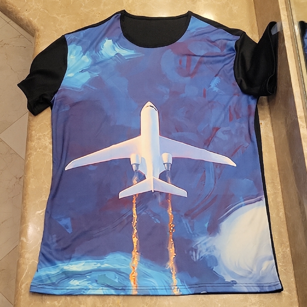 Aviation Graphic Tee - Blue and Black
